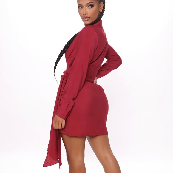 Happy Hour Mini Dress - Burgundy - Picture 8 of 11